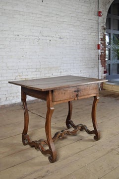 French Provincial Louis XIV Period Os de Mouton Oak Side Table
