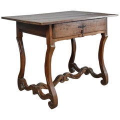 French Provincial Louis XIV Period Os de Mouton Oak Side Table