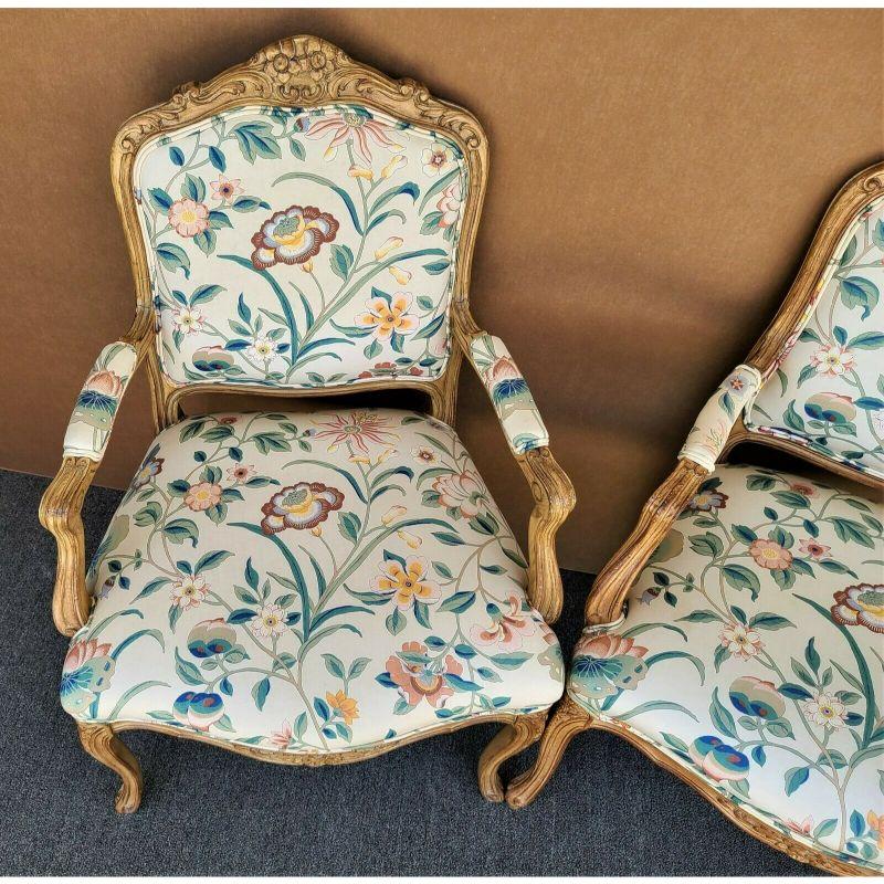 A Pair of Vintage Mid-Century French Provincial Louis XV Style Italian Arm Chairs by Chateau d'Ax

Approximate Measurements in Inches
40
