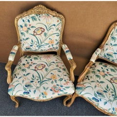 French Provincial Louis XV Armchairs by Chateau d'Ax, Set of 2