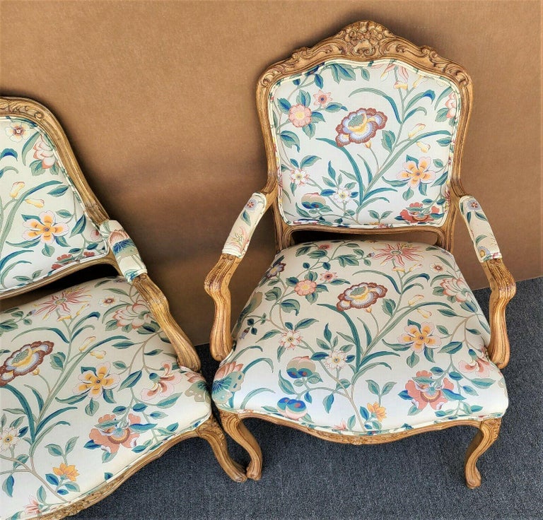 Chateau d'Ax Spa French Louis XV Dancing Couple Tapestry Armchair-A Pair
