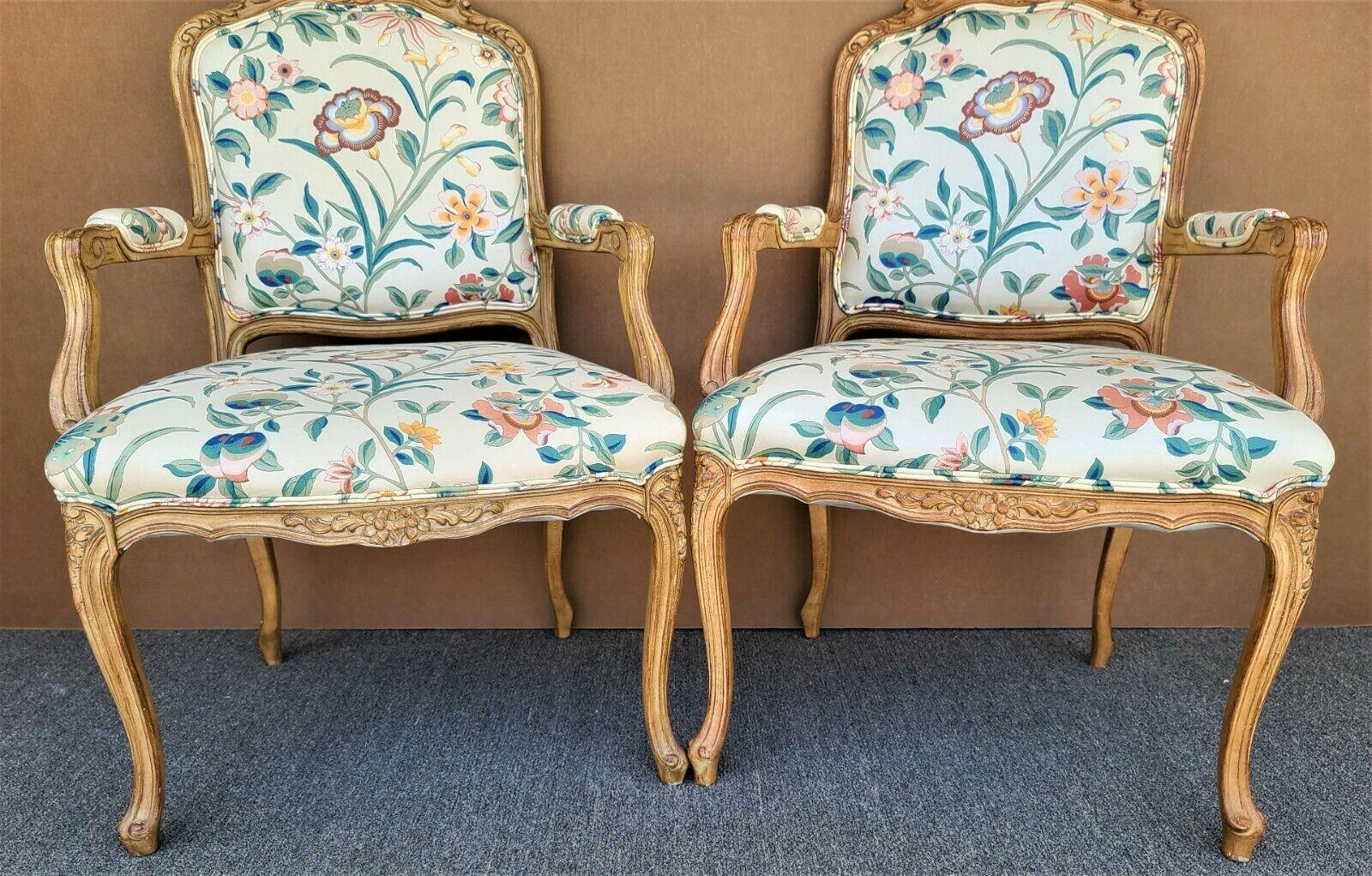 French Provincial Louis XV Armchairs by Chateau d'Ax, Set of 2 In Good Condition For Sale In Lake Worth, FL