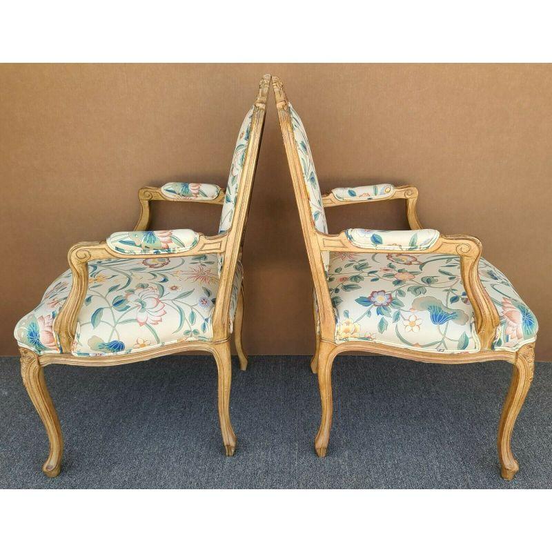 20th Century French Provincial Louis XV Armchairs by Chateau d'Ax, Set of 2 For Sale