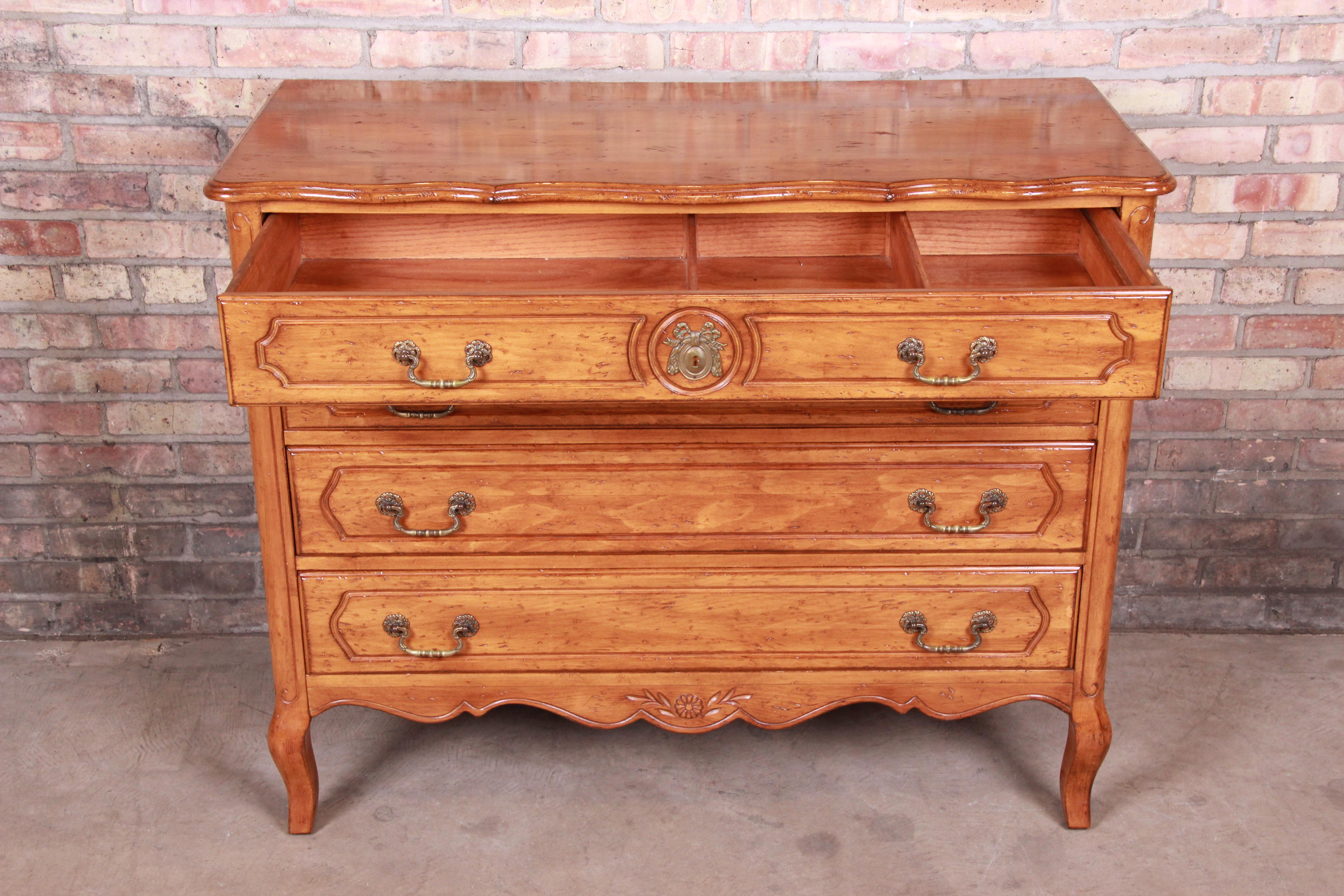 French Provincial Louis XV Carved Fruitwood Four-Drawer Dresser Chest 6