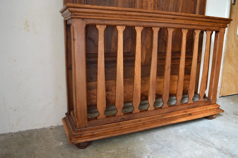 French Provincial Louis XV Coat Rack in Carved Chestnut and Wrought
