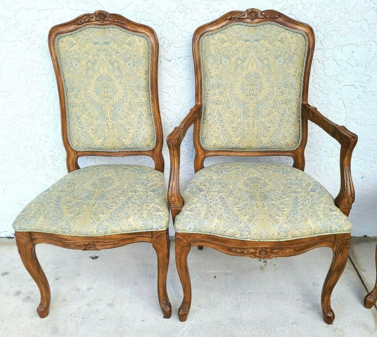 Late 20th Century French Provincial Louis XV Dining Chairs, Set of 6 For Sale
