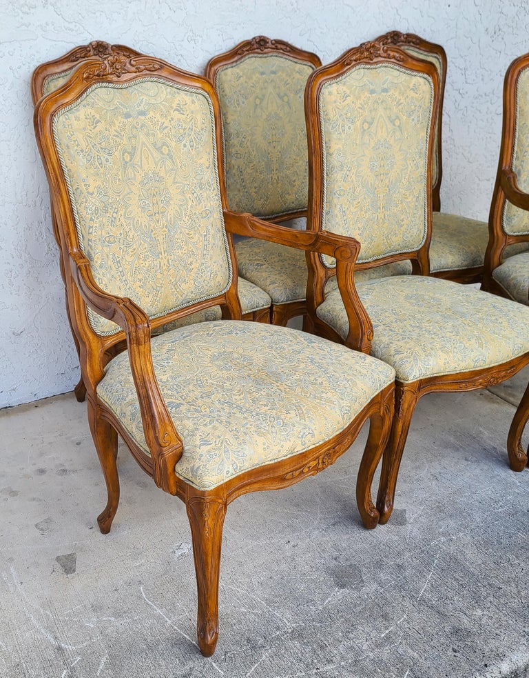 French Provincial Louis XV Dining Chairs, Set of 6 For Sale 2