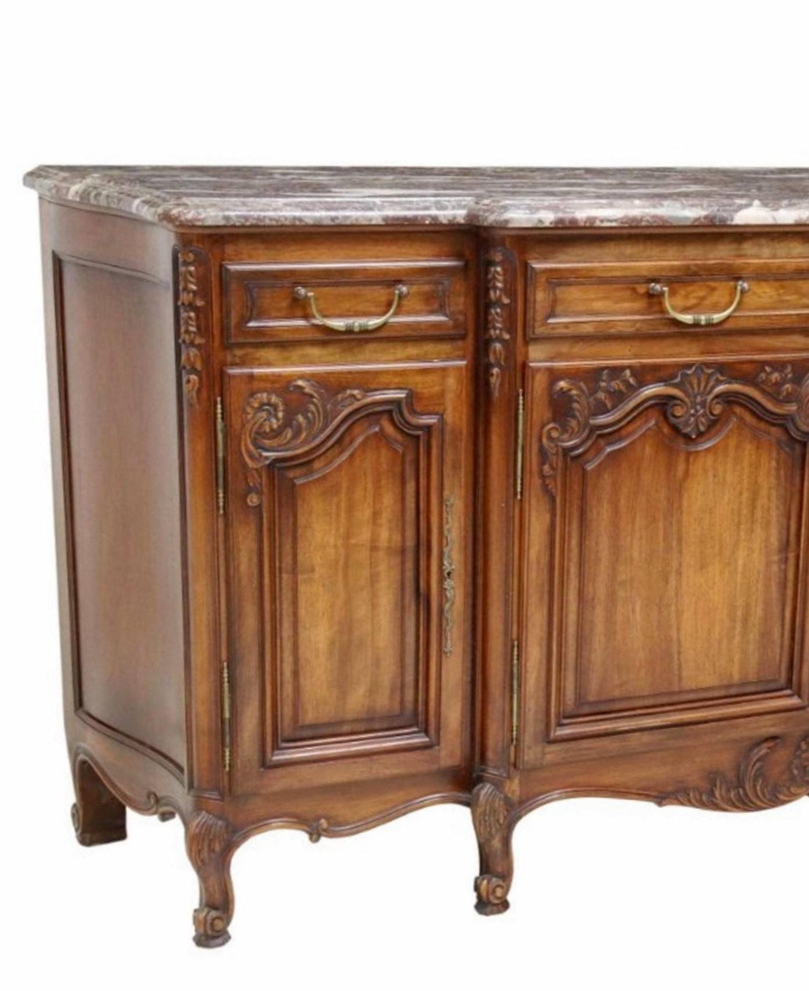 18th Century and Earlier French Provincial Louis XV Grand Regence Style Breakfront Sideboard For Sale