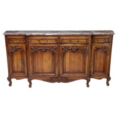 French Provincial Louis XV Grand Regence Style Breakfront Sideboard
