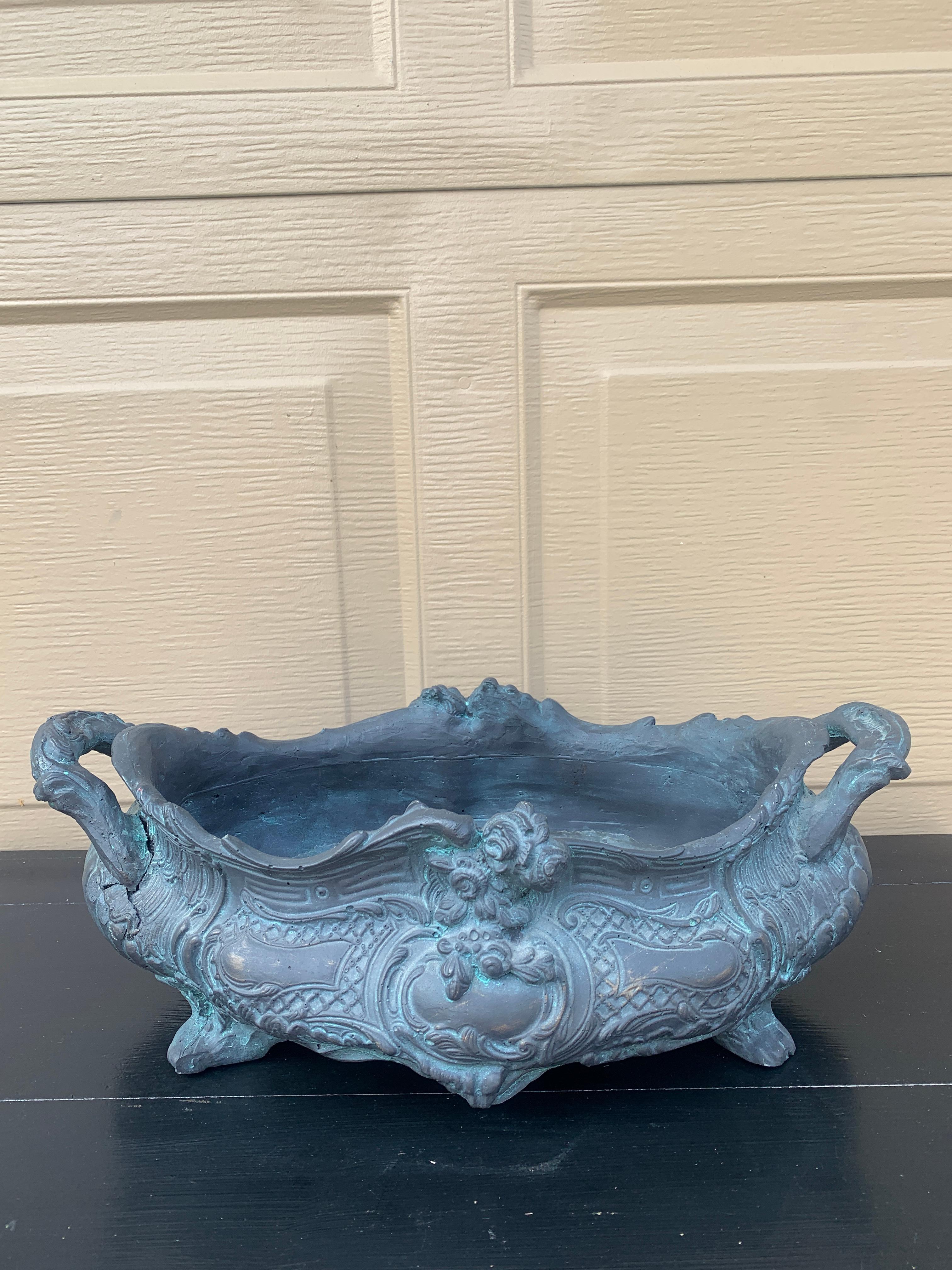 French Provincial Louis XV Gray Cachepot Planter Box Jardiniere For Sale 6
