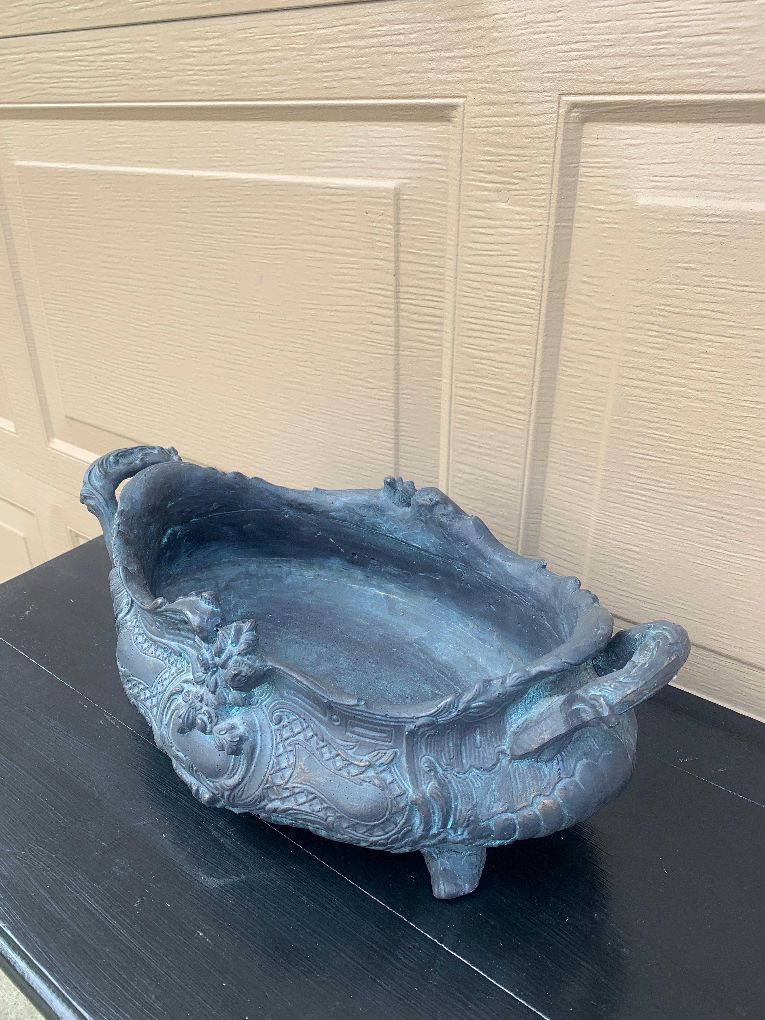 American French Provincial Louis XV Gray Cachepot Planter Box Jardiniere For Sale