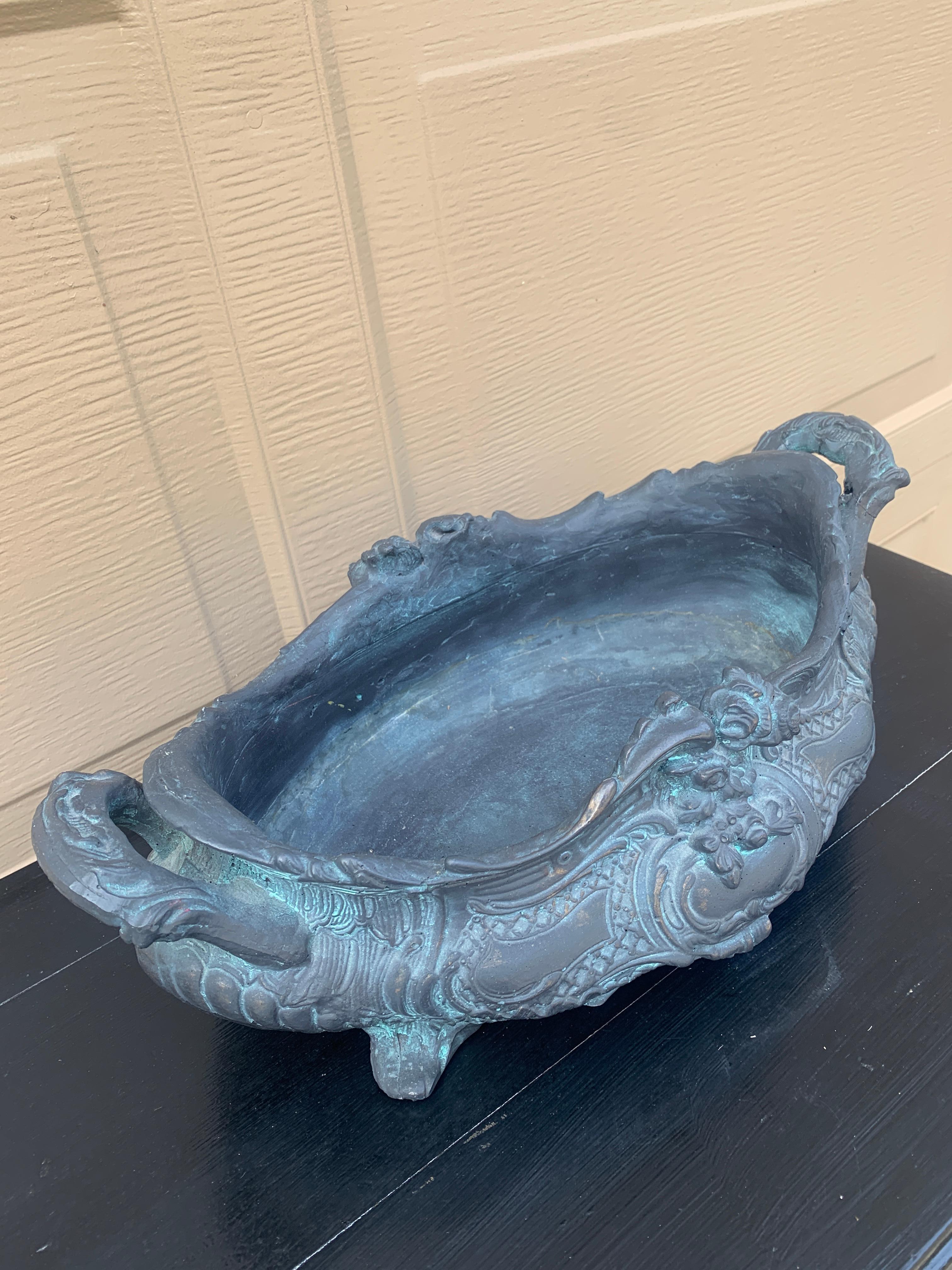 20th Century French Provincial Louis XV Gray Cachepot Planter Box Jardiniere For Sale
