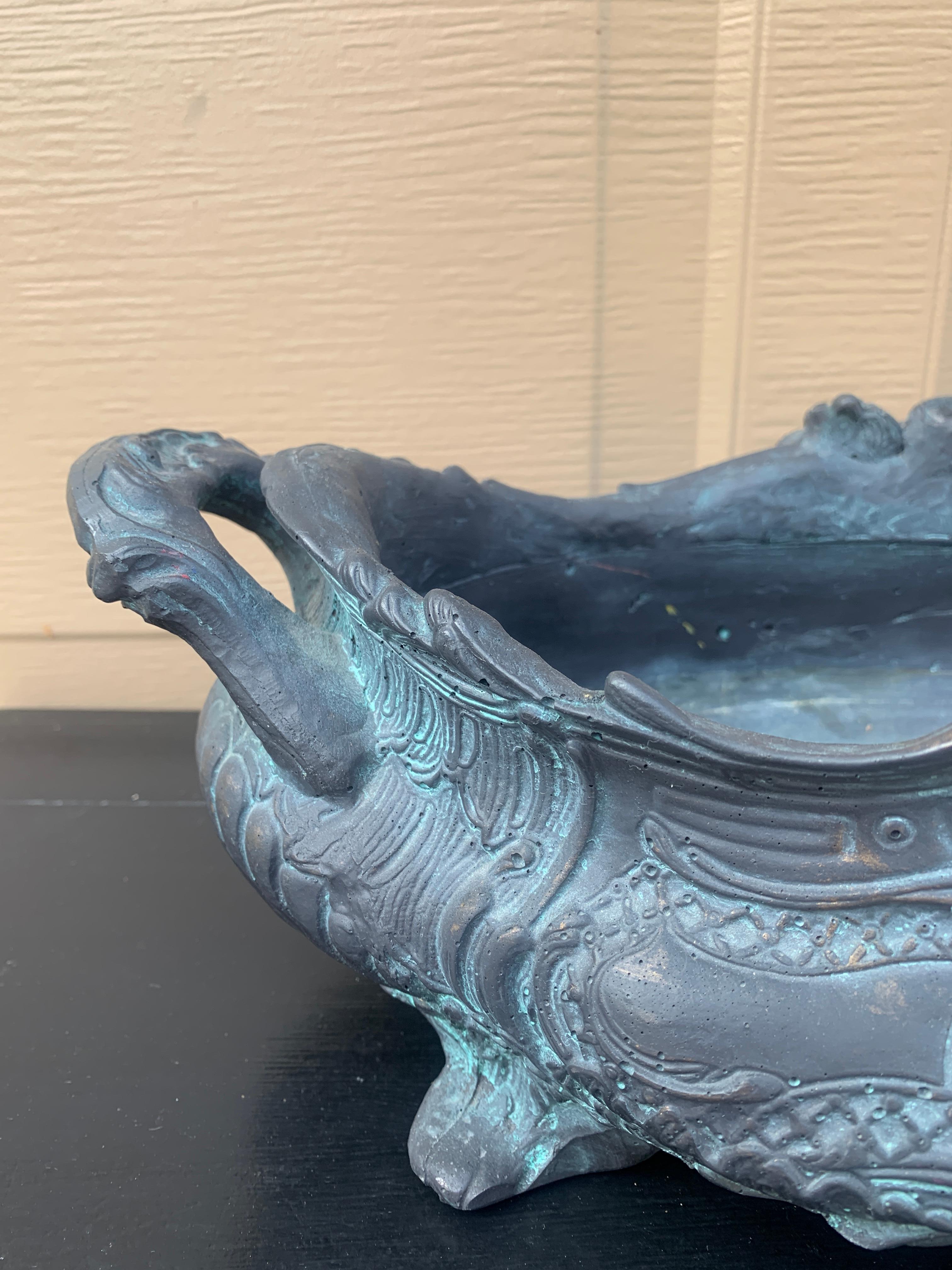 French Provincial Louis XV Gray Cachepot Planter Box Jardiniere For Sale 1