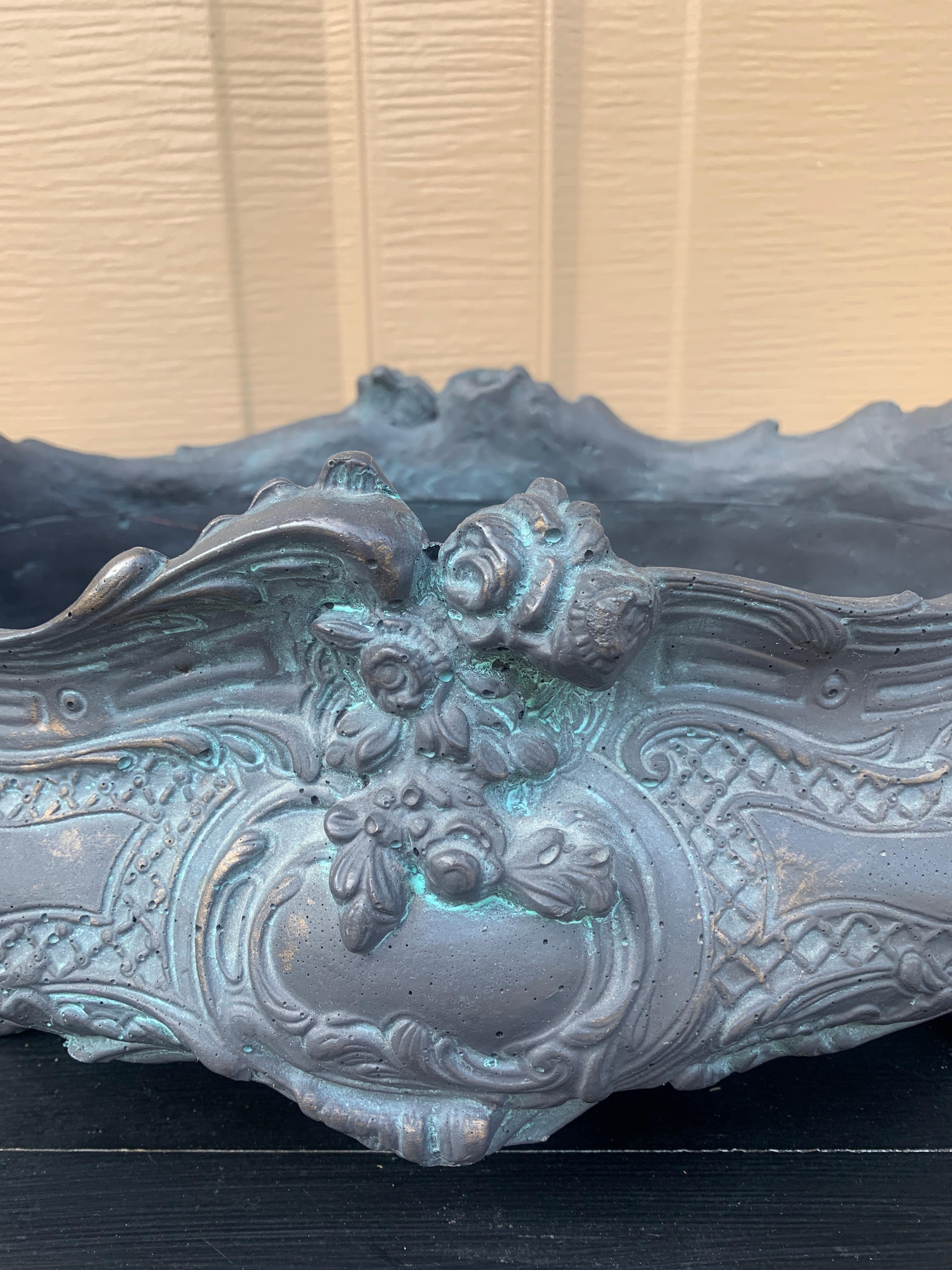 French Provincial Louis XV Gray Cachepot Planter Box Jardiniere For Sale 2