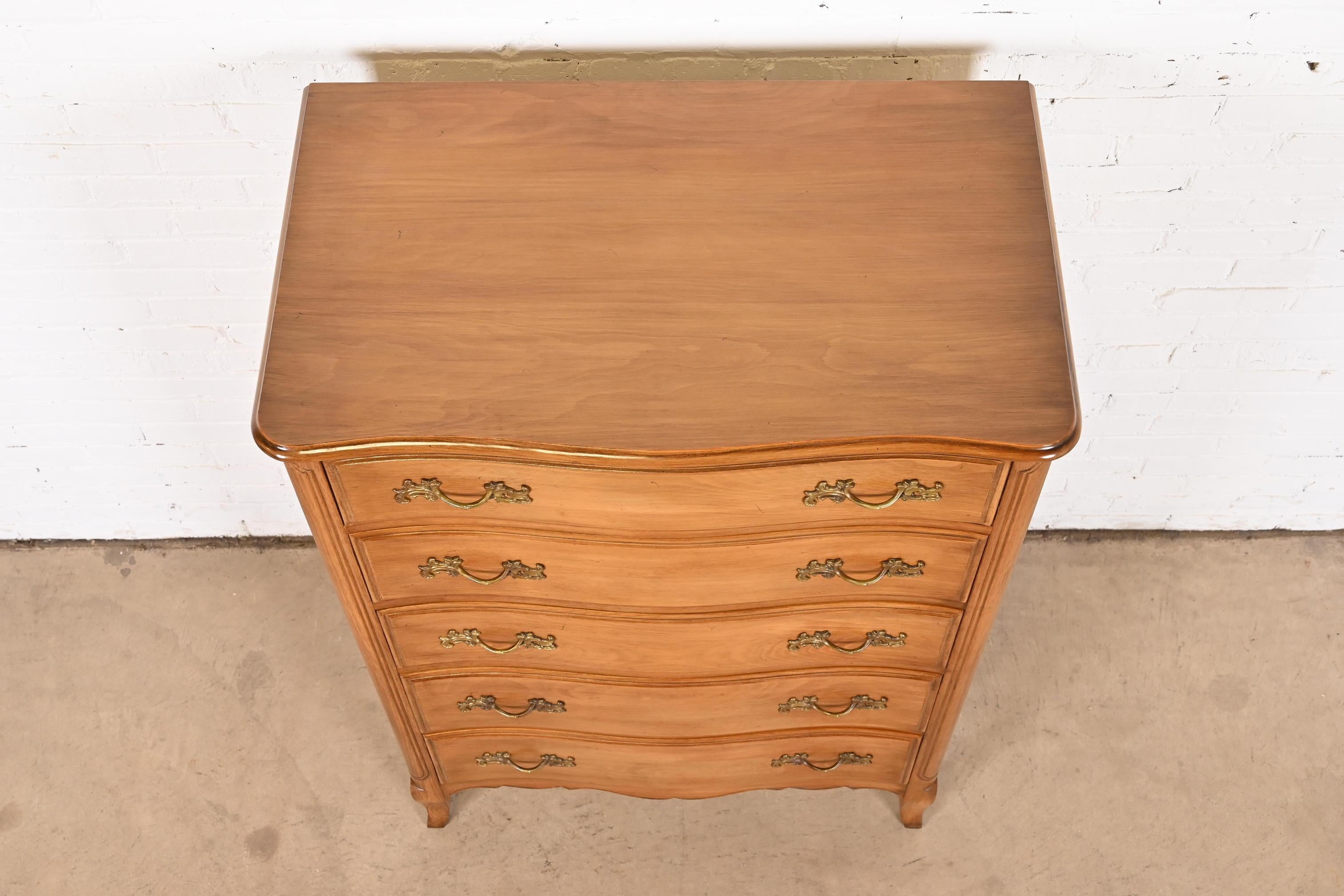 French Provincial Louis XV Highboy Dresser by Davis Cabinet Co., 1950s 2