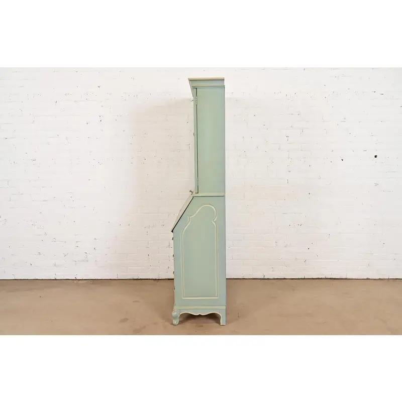 Bureau secrétaire laqué Louis XV avec bibliothèque, années 1950 en vente 7