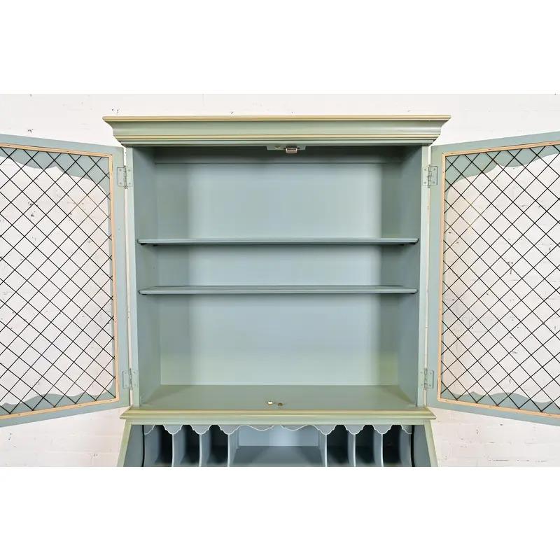 Bureau secrétaire laqué Louis XV avec bibliothèque, années 1950 en vente 2