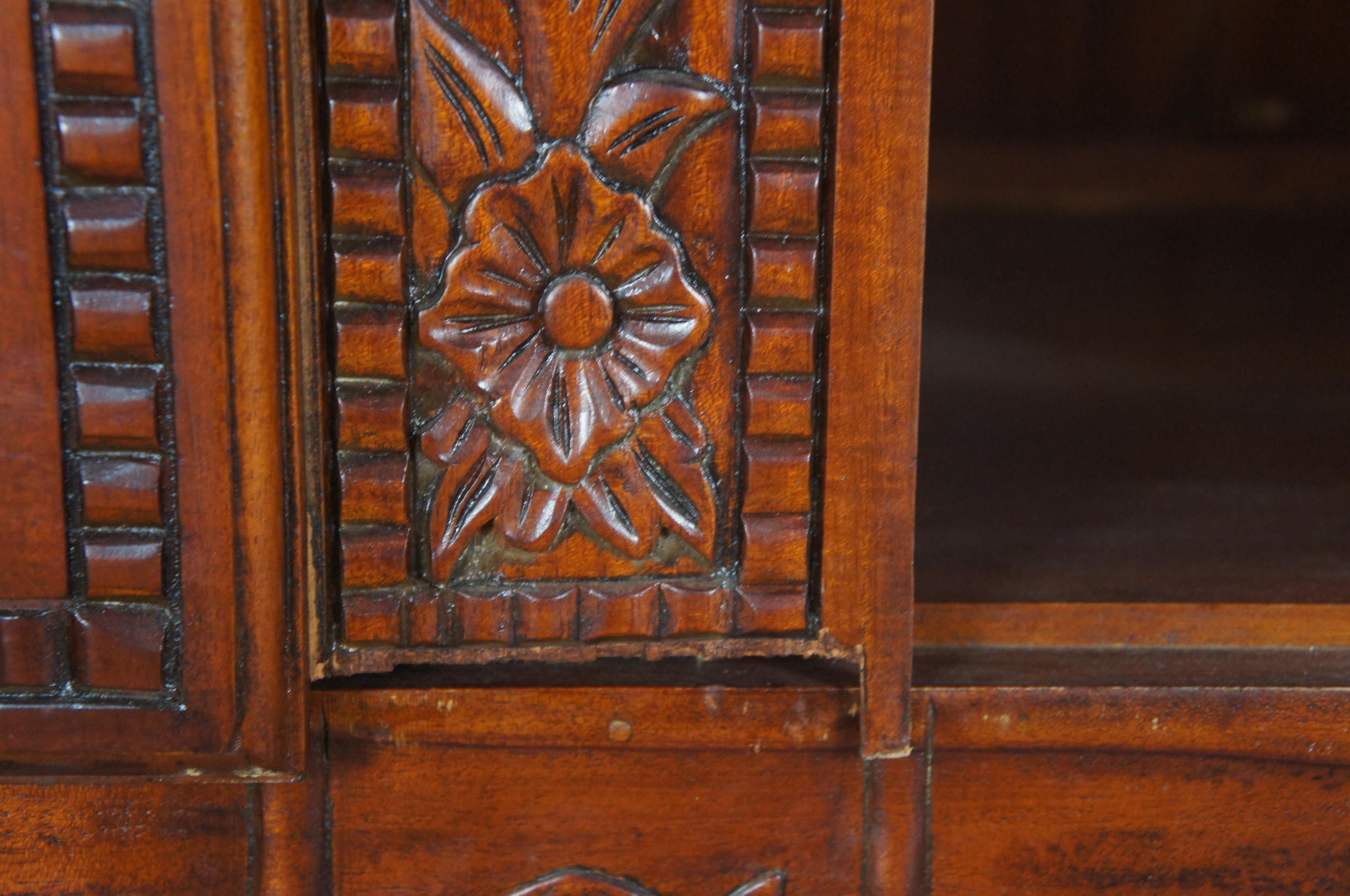 French Provincial Louis XV Mahogany Wedding Armoire Wardrobe Display Cabinet 85