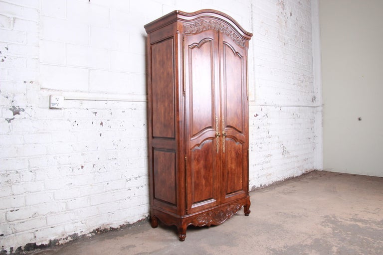 French Provincial Louis Xv Oak Armoire Dresser By Hickory At 1stdibs