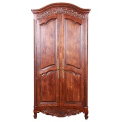 French Provincial Louis XV Oak Armoire Dresser by Hickory