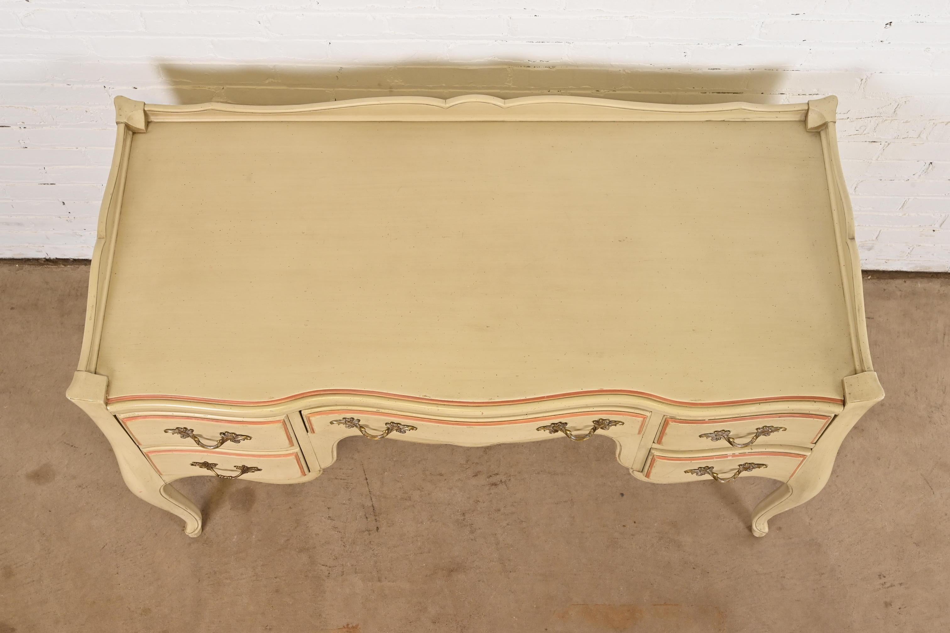 Mid-20th Century French Provincial Louis XV Painted Desk Attributed to John Widdicomb, Circa 1960 For Sale