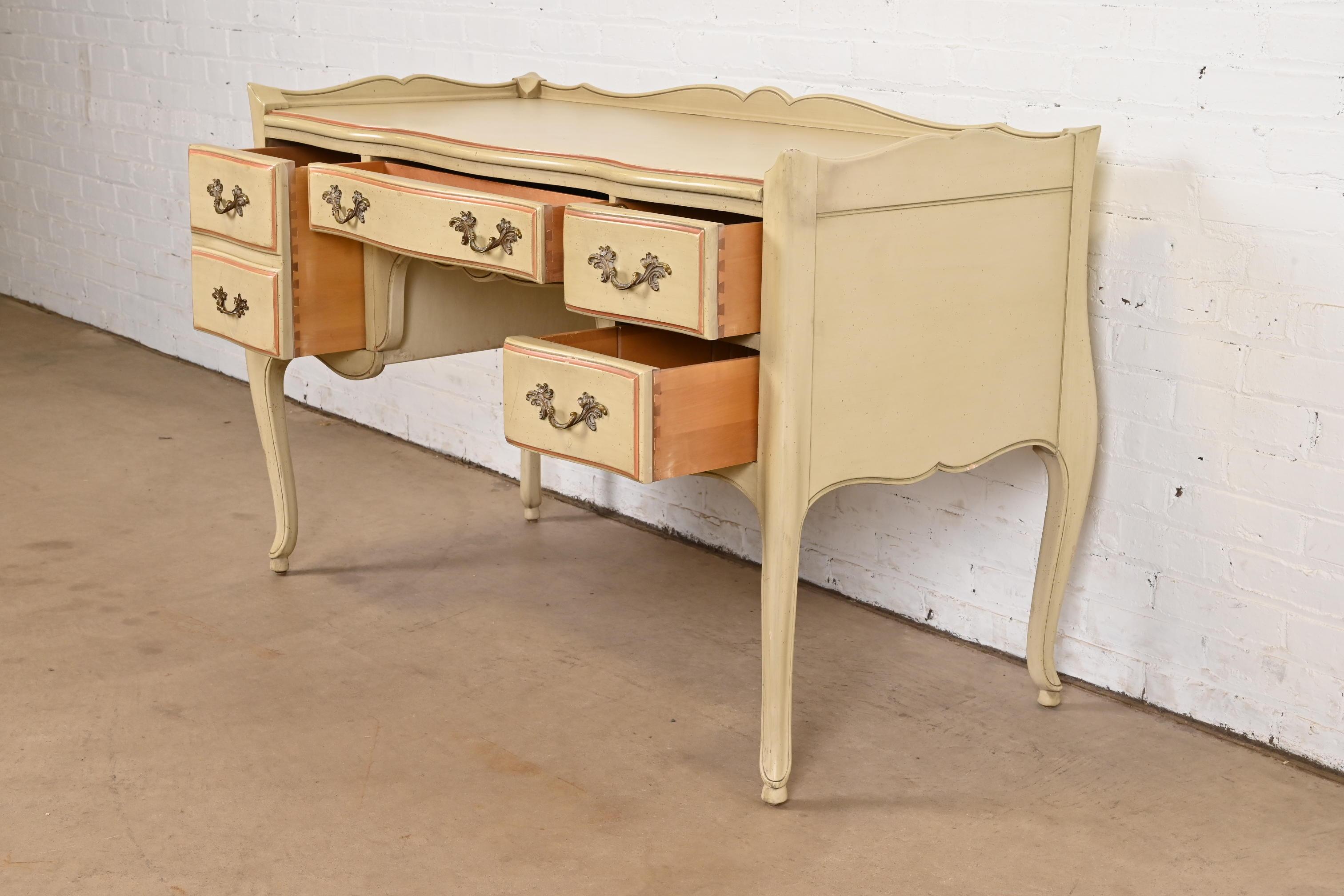 French Provincial Louis XV Painted Desk Attributed to John Widdicomb, Circa 1960 For Sale 2