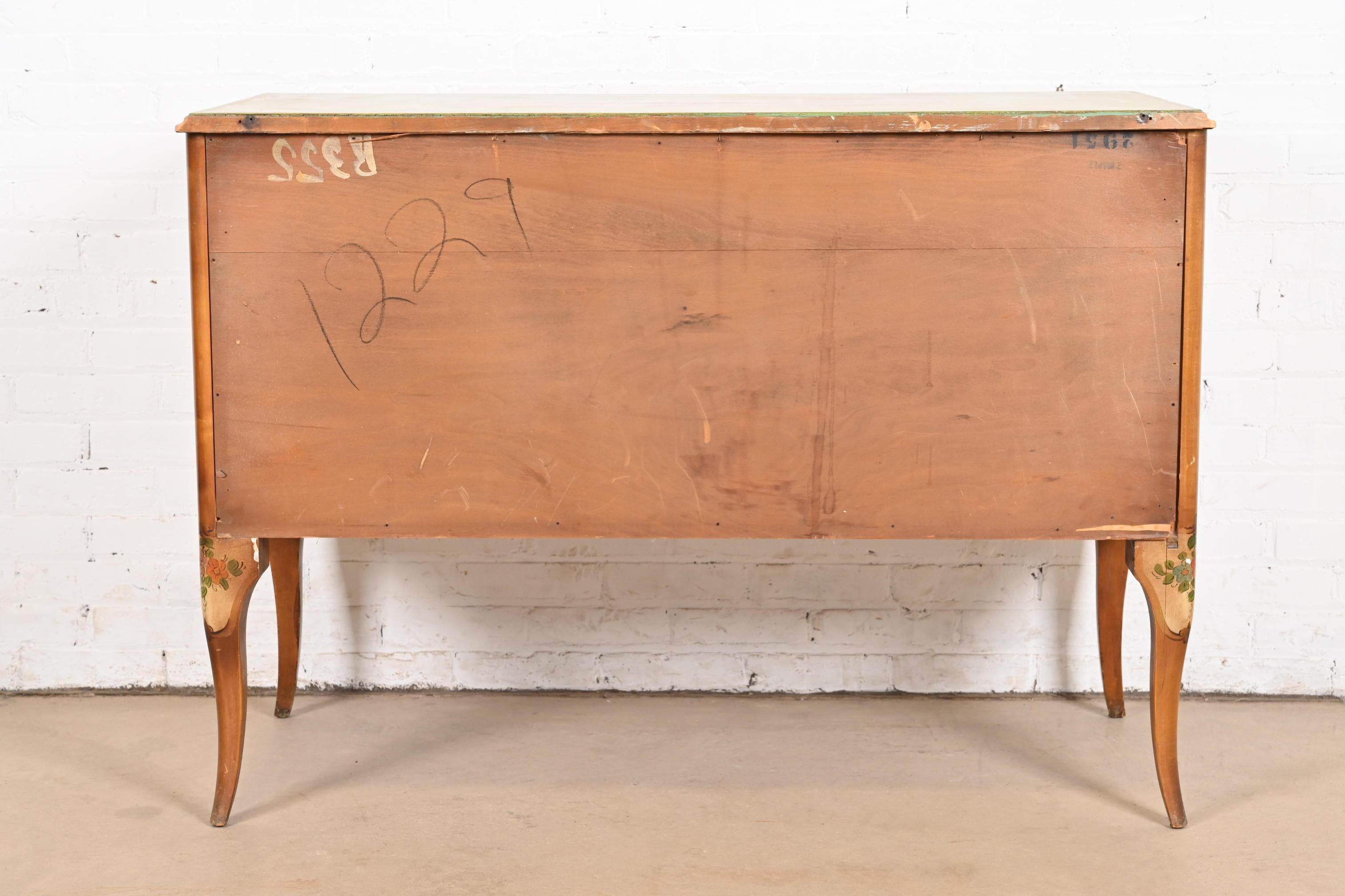 French Provincial Louis XV Painted Dresser or Chest of Drawers by Irwin For Sale 6