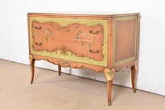 French Provincial Louis XV Painted Dresser or Chest of Drawers by Irwin