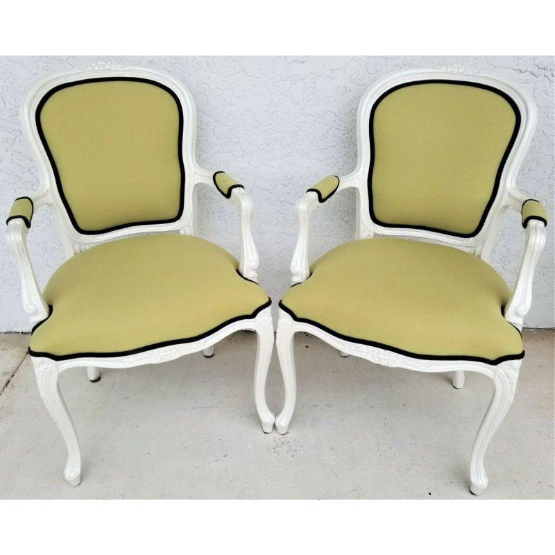 For FULL item description be sure to click on CONTINUE READING at the bottom of this listing.

Offering One Of Our Recent Palm Beach Estate Fine Furniture Acquisitions Of A Beautiful Pair of (2) Vintage French Provincial Louis XV Pearled White