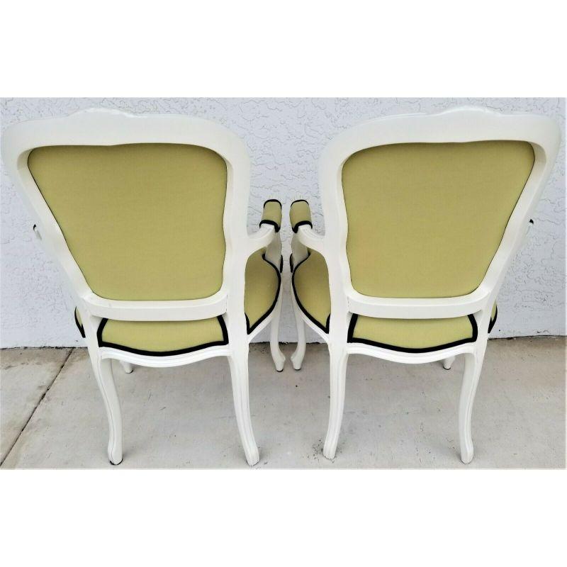 Late 20th Century French Provincial Louis XV Pearled Armchairs - Pair For Sale