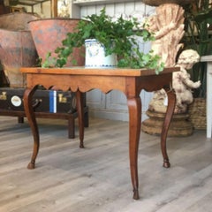 French Provincial Louis XV Period Side Table with Textile Top, circa 1770