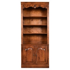 French Provincial Louis XV Solid Maple Bookcase or Display Cabinet