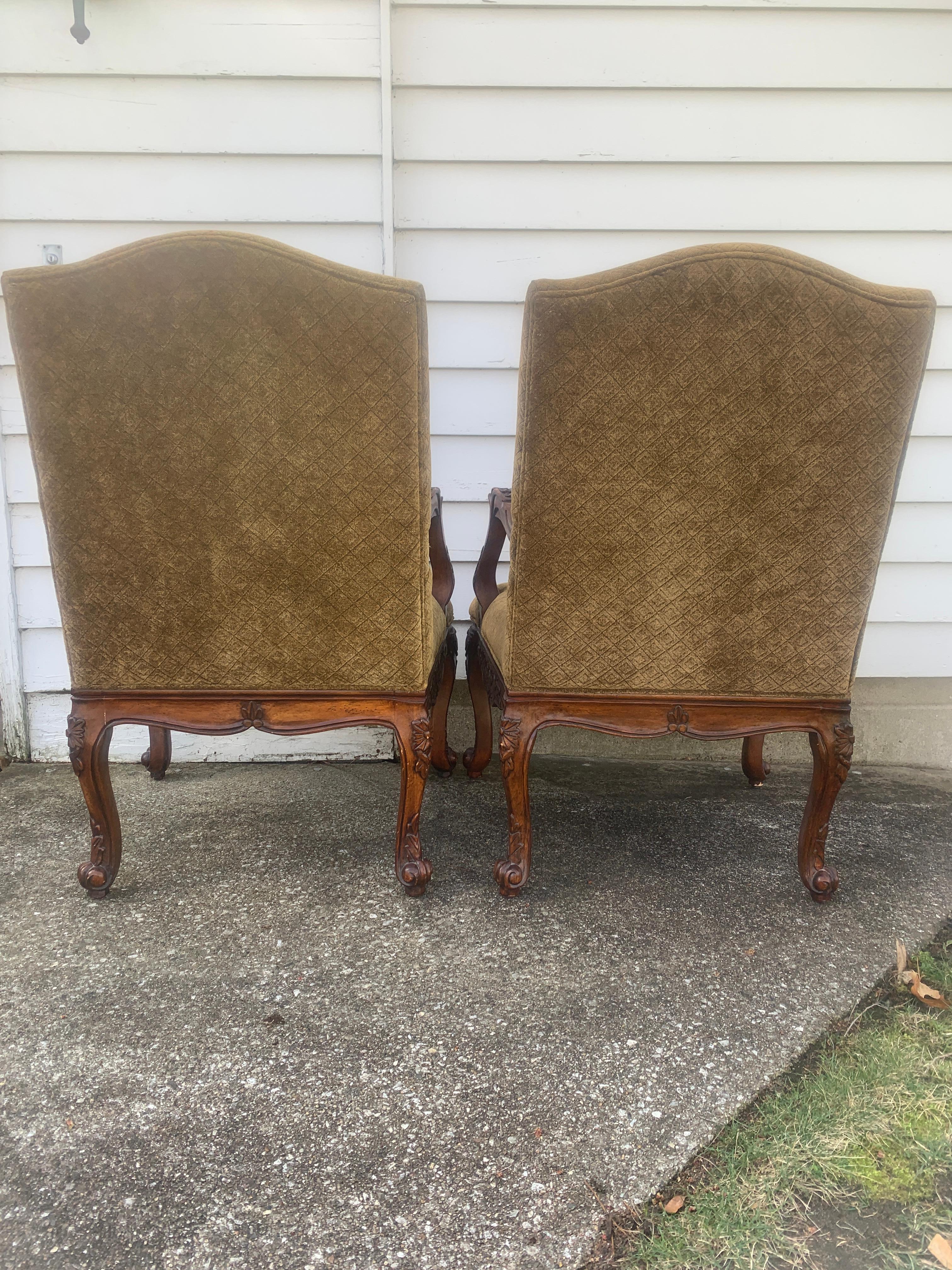 French Provincial Louis XV Style Armchairs, Pair For Sale 14