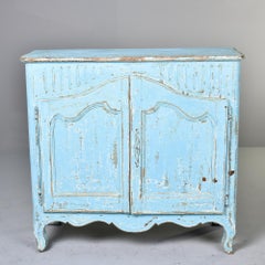 French Provincial Louis XV Style Blue-Painted Two-Door Buffet