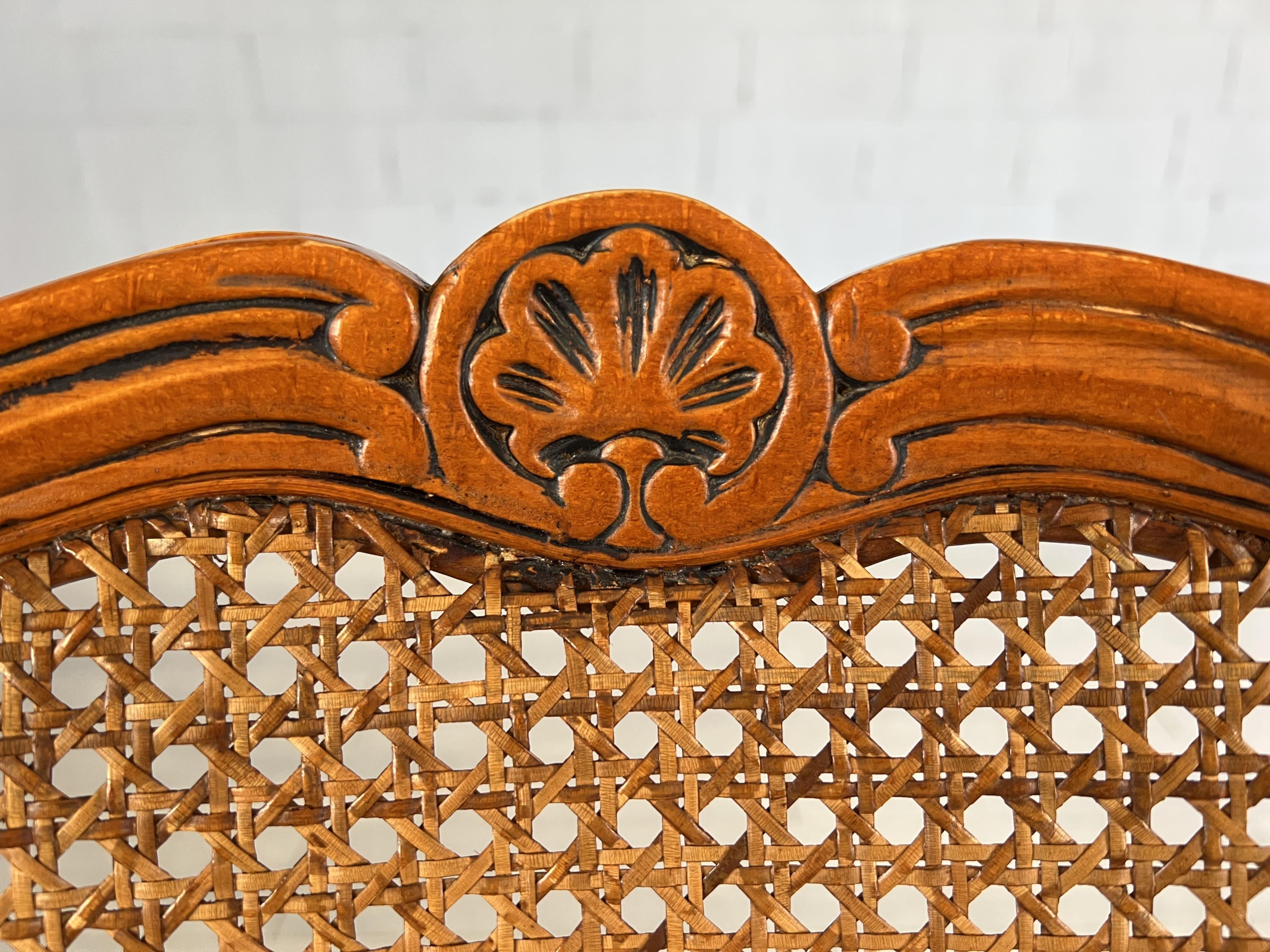 french provincial cane back dining chairs