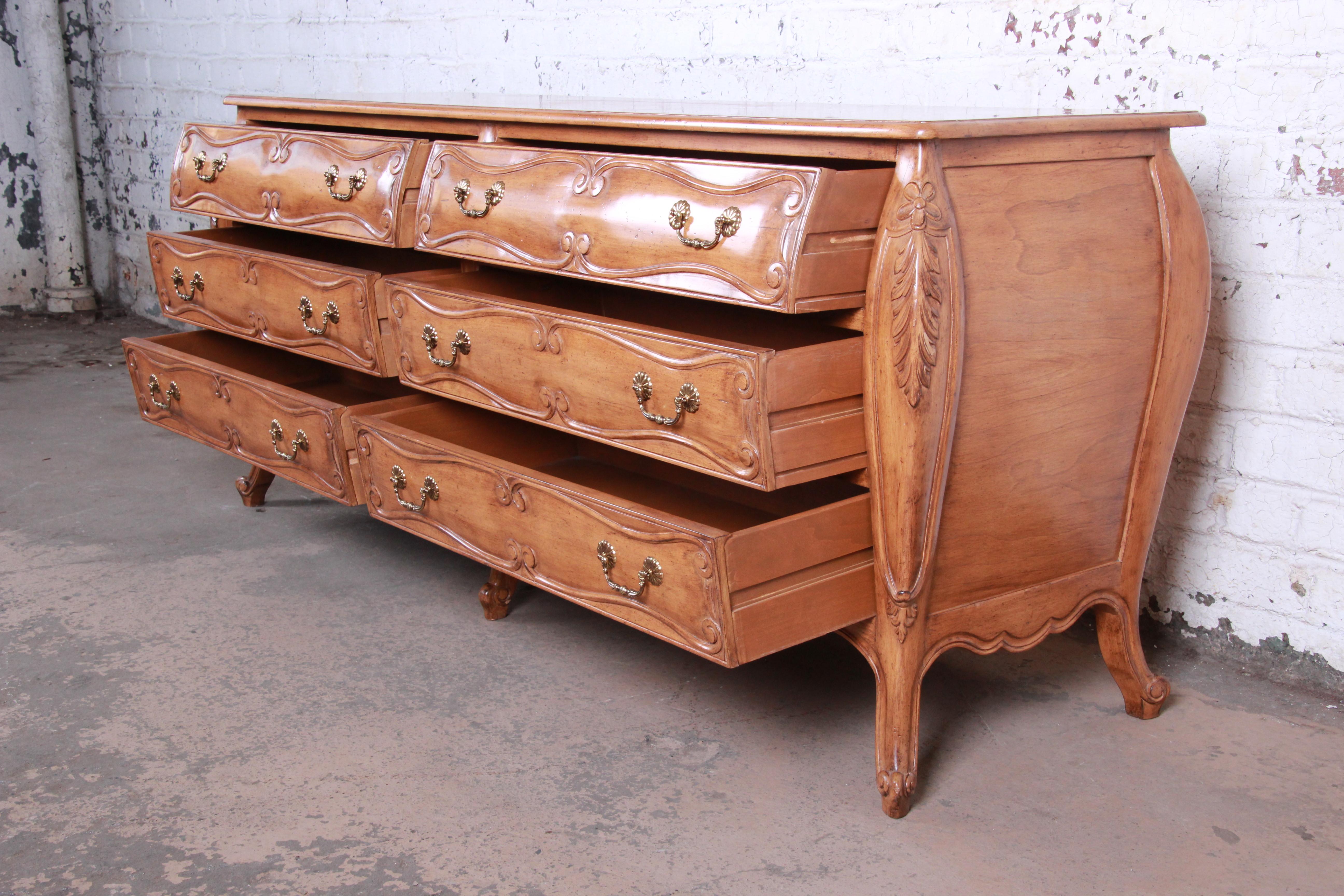 French Provincial Louis XV Style Carved Fruitwood Long Dresser 4
