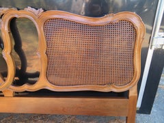 French Provincial Louis XV Style King Size Headboard with Cane, circa 1950