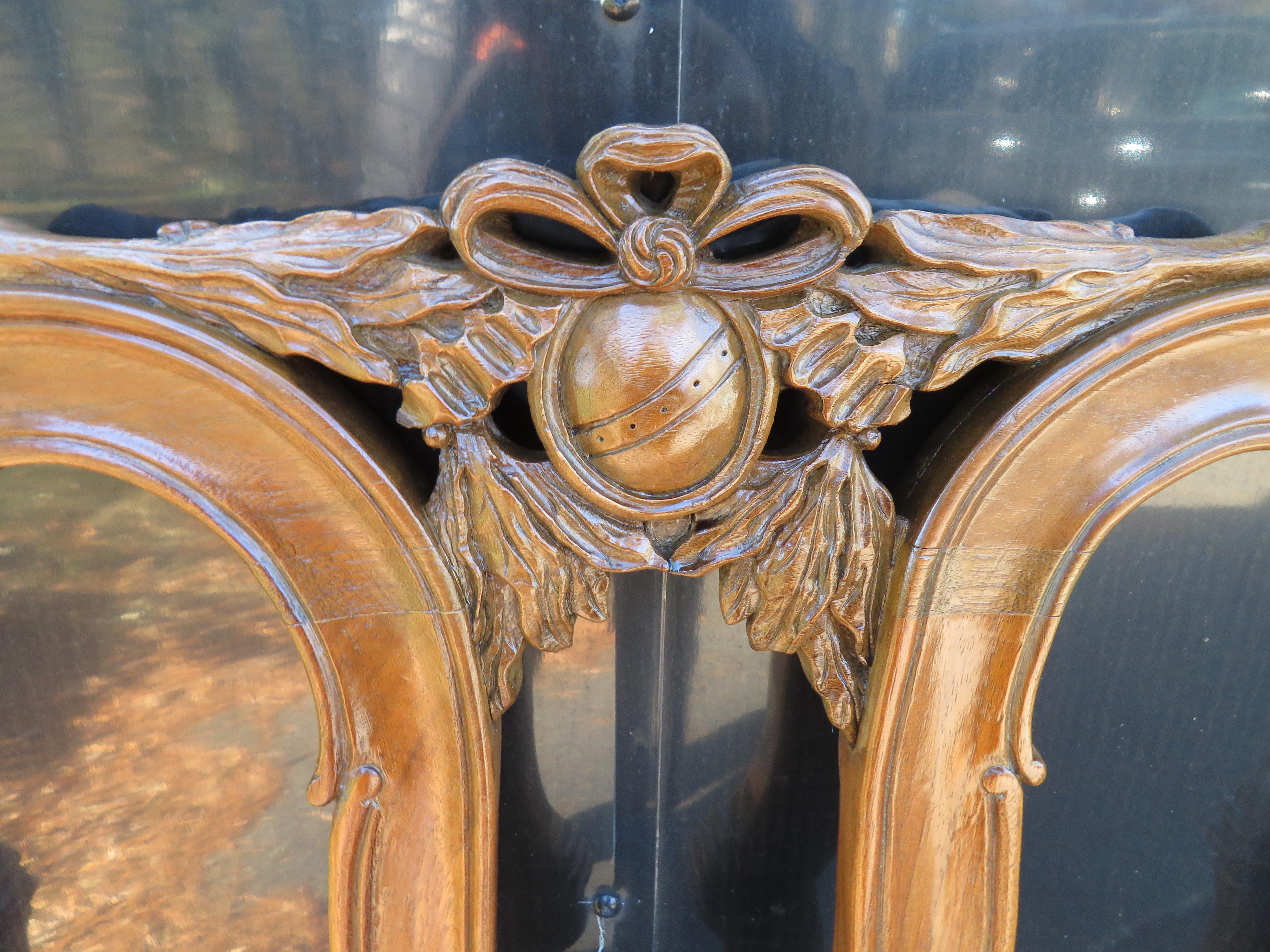 Mid-20th Century French Provincial Louis XV Style King Size Headboard with Cane, circa 1950 For Sale