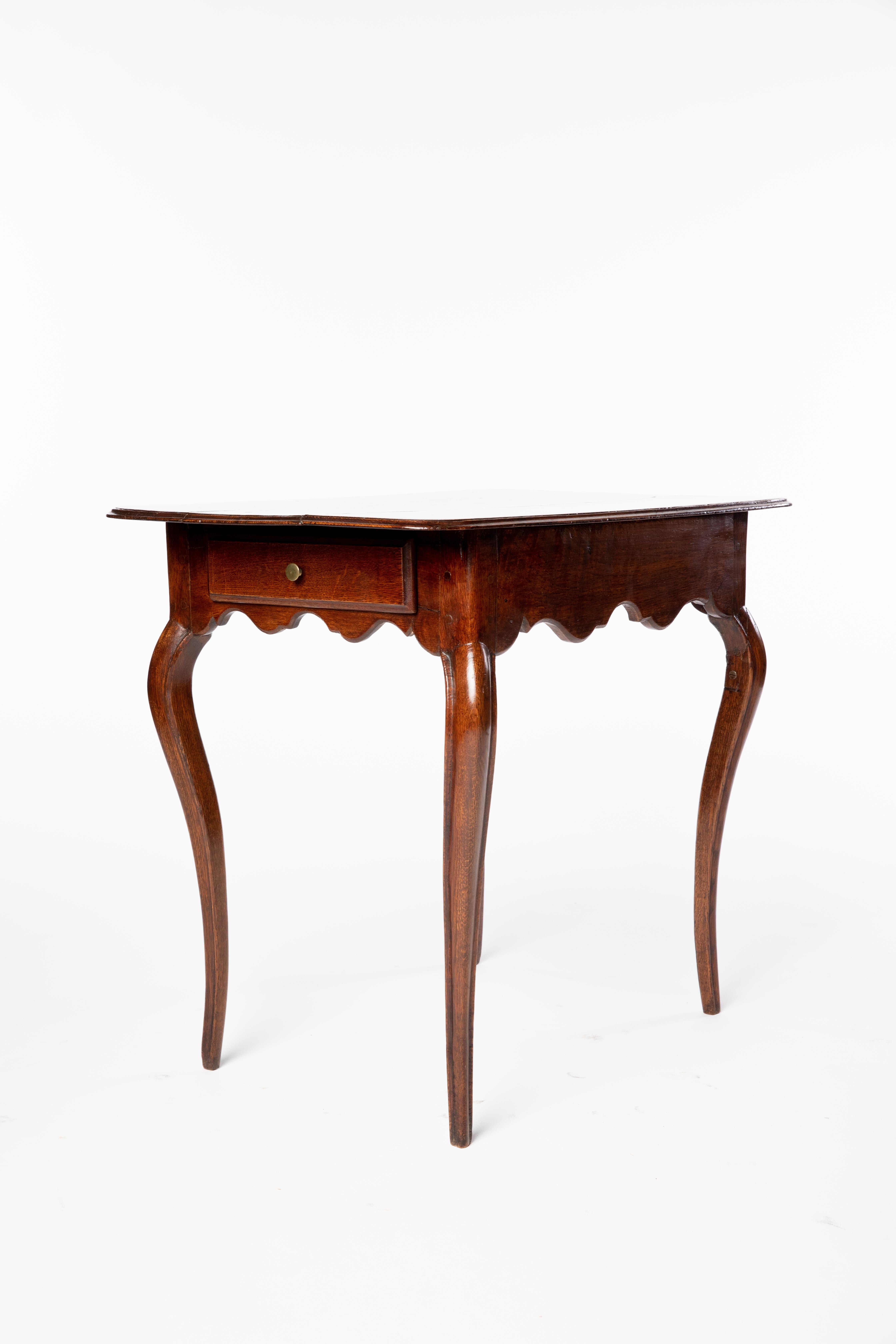 Louis XIV French Provincial Louis XV Style Oak Table For Sale