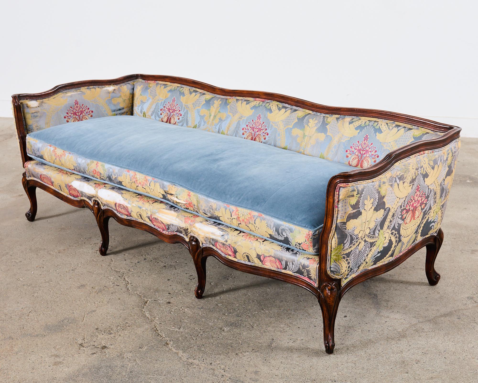 French Provincial Louis XV Style Serpentine Canape Sofa Settee For Sale 12