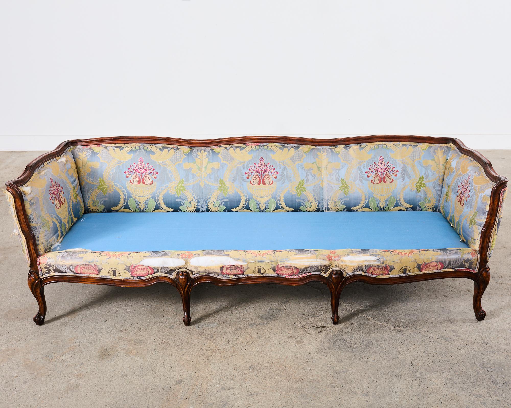 French Provincial Louis XV Style Serpentine Canape Sofa Settee For Sale 13
