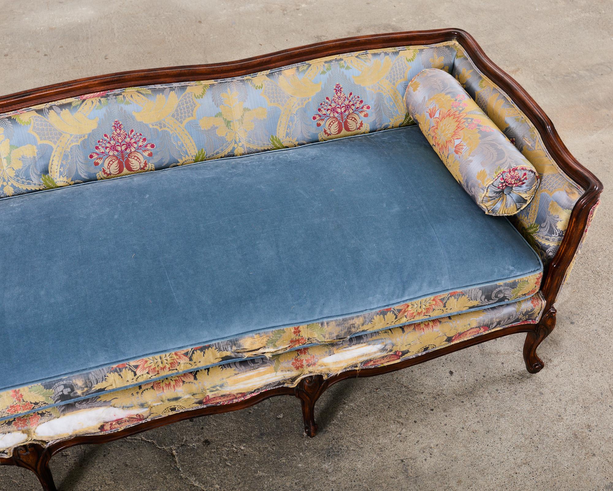 French Provincial Louis XV Style Serpentine Canape Sofa Settee For Sale 2