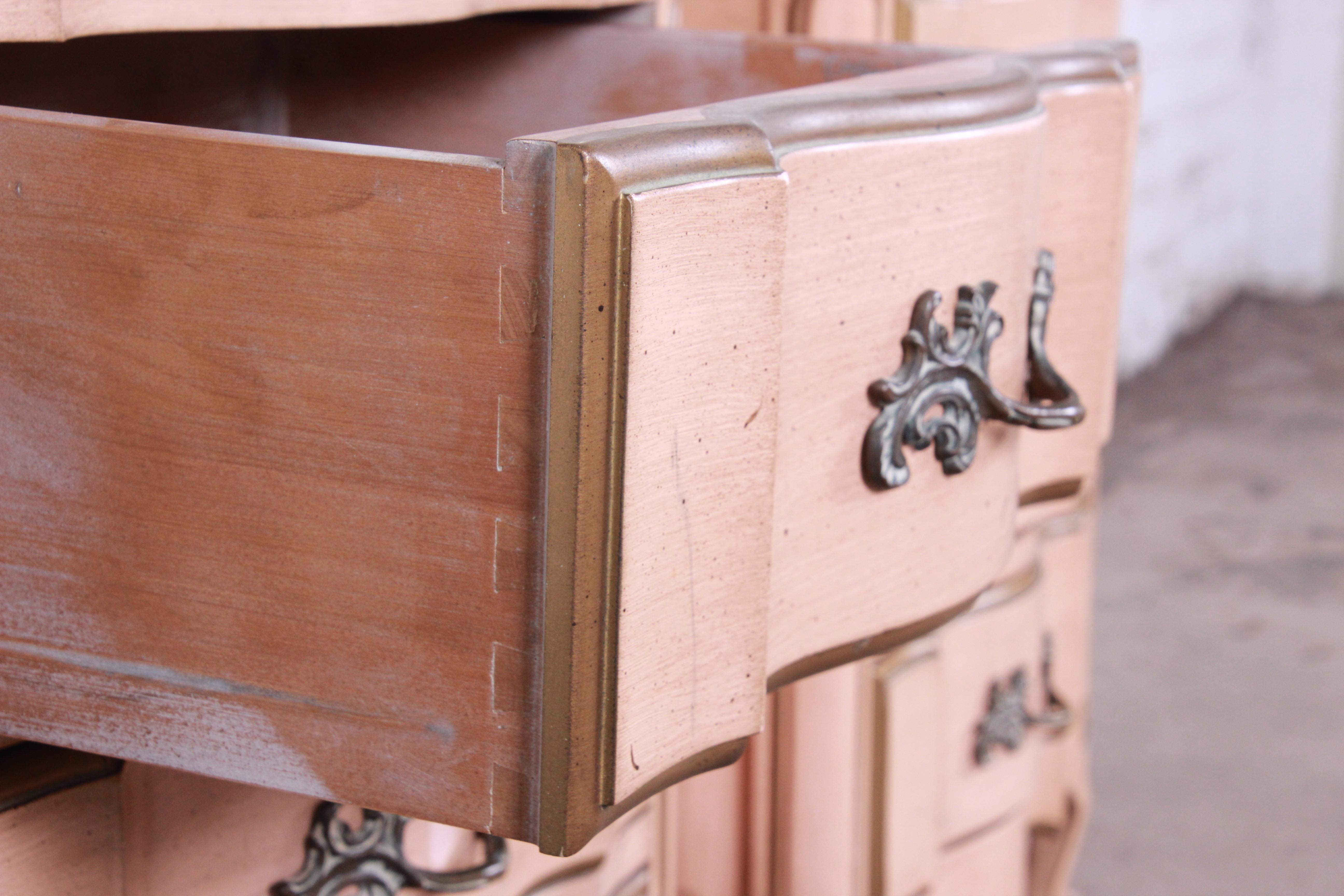 20th Century French Provincial Louis XV Style Three-Drawer Nightstands by Dixon Powdermaker