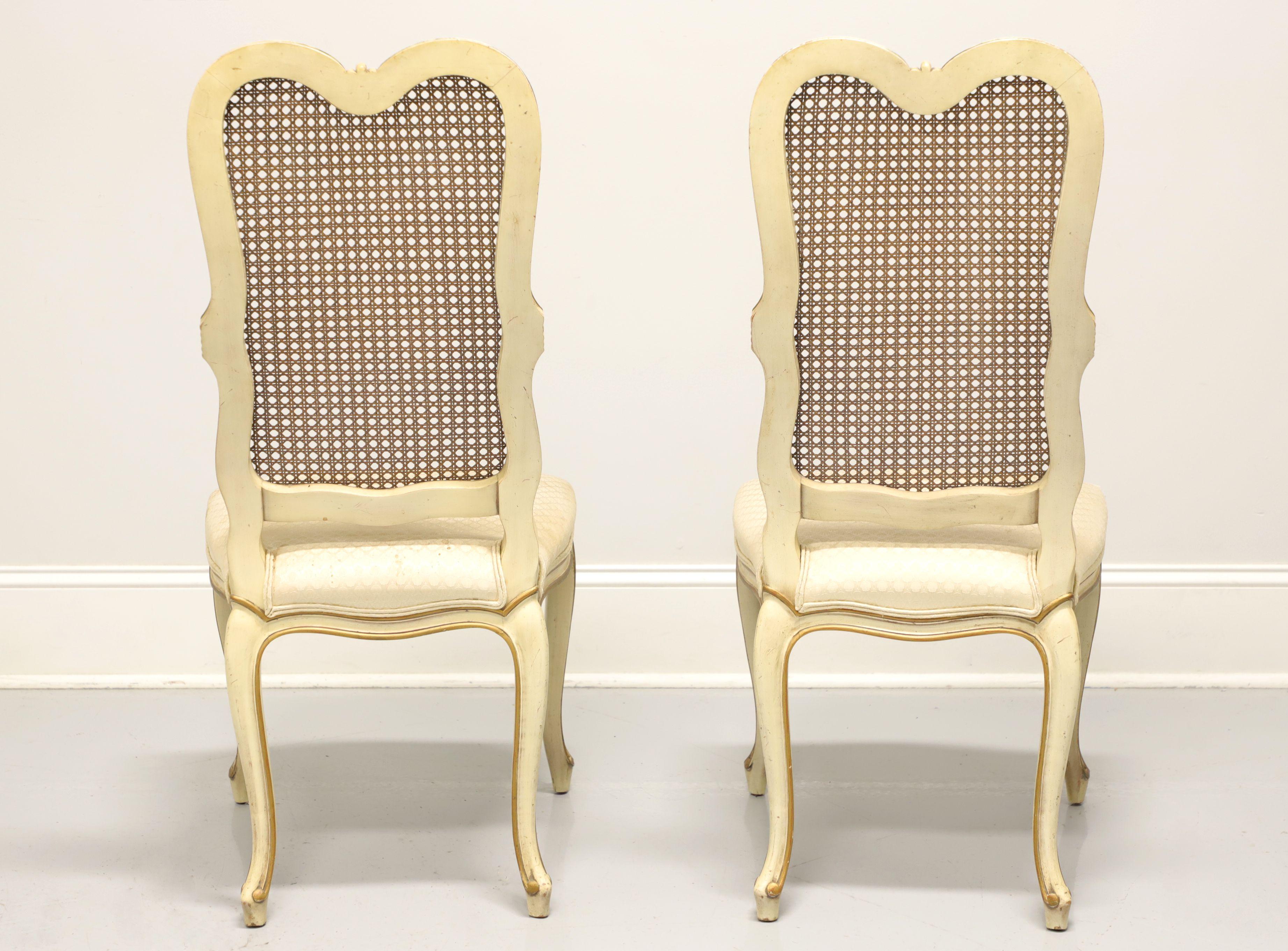 20th Century French Provincial Louis XV Style Vintage Caned Dining Side Chairs - Pair A