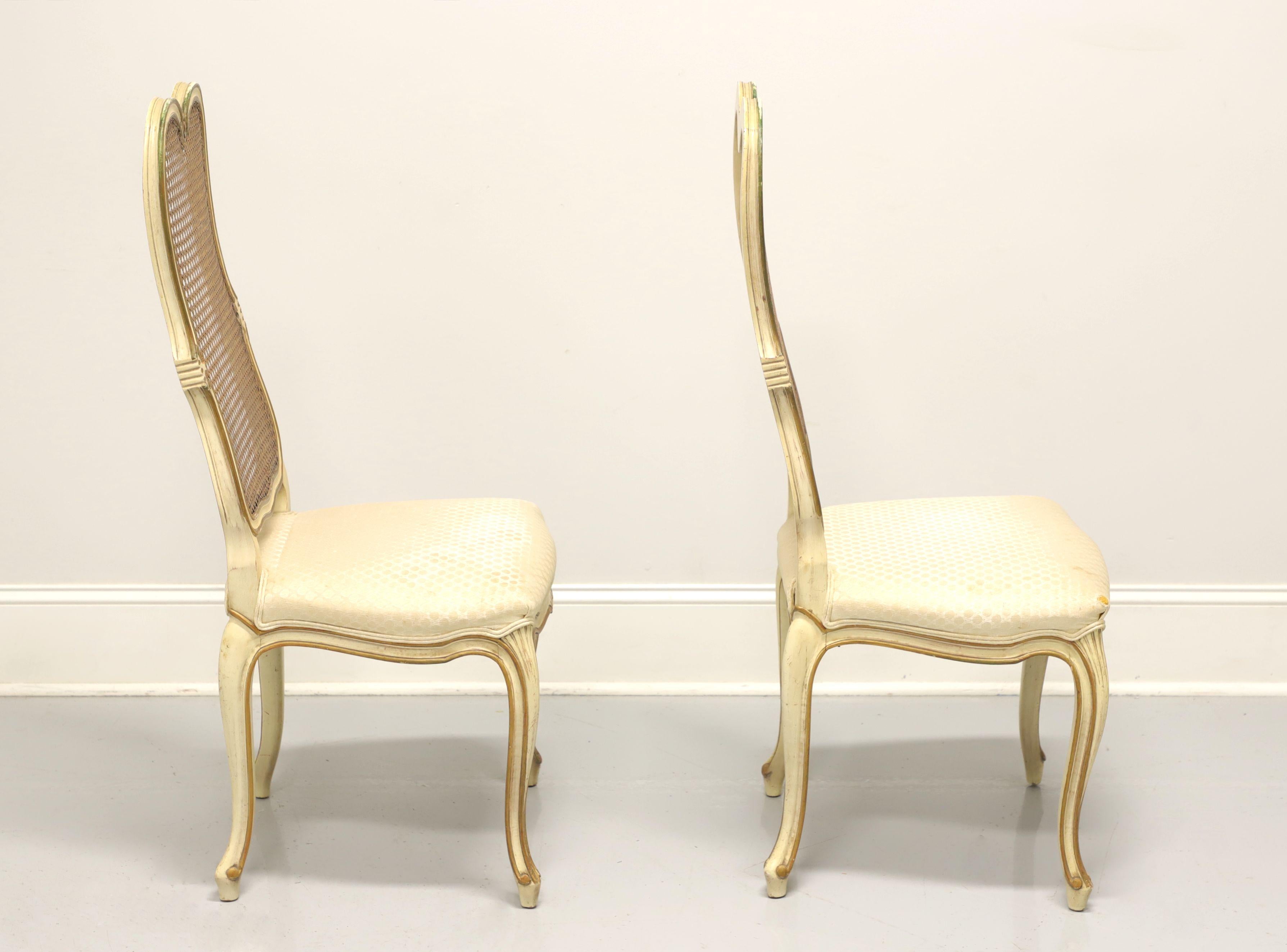 American French Provincial Louis XV Style Vintage Caned Dining Side Chairs - Pair B