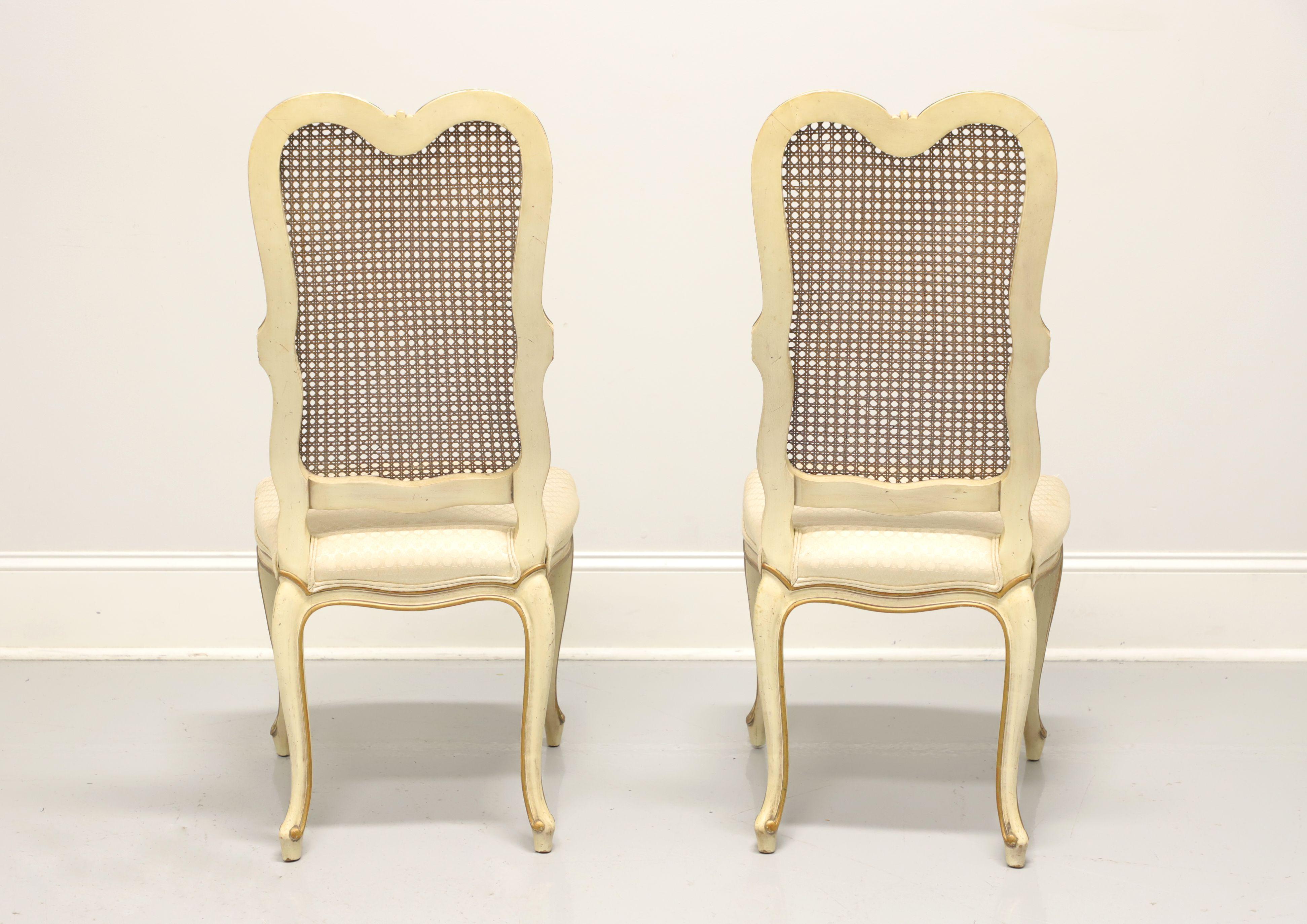 French Provincial Louis XV Style Vintage Caned Dining Side Chairs - Pair B In Good Condition In Charlotte, NC