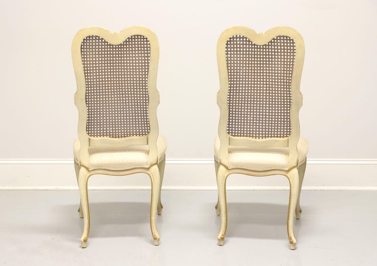 20th Century French Provincial Louis XV Style Vintage Caned Dining Side Chairs - Pair B For Sale