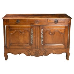Antique French Provincial Louis XV Style Walnut Buffet, circa 1790-1820