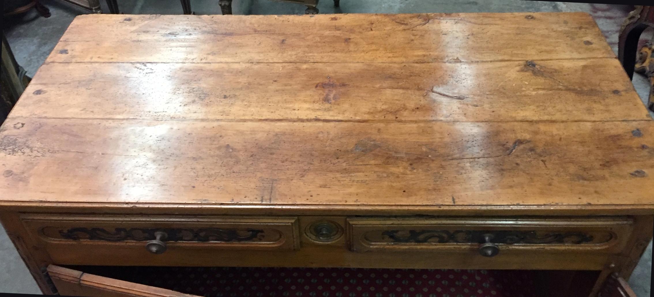 French Provincial Louis XV Walnut Buffet, 18th Century 1