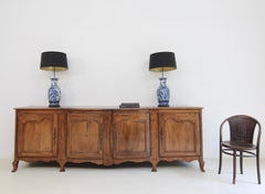 French Provincial Louis XV Walnut Enfilade or Sideboard, around 1800
